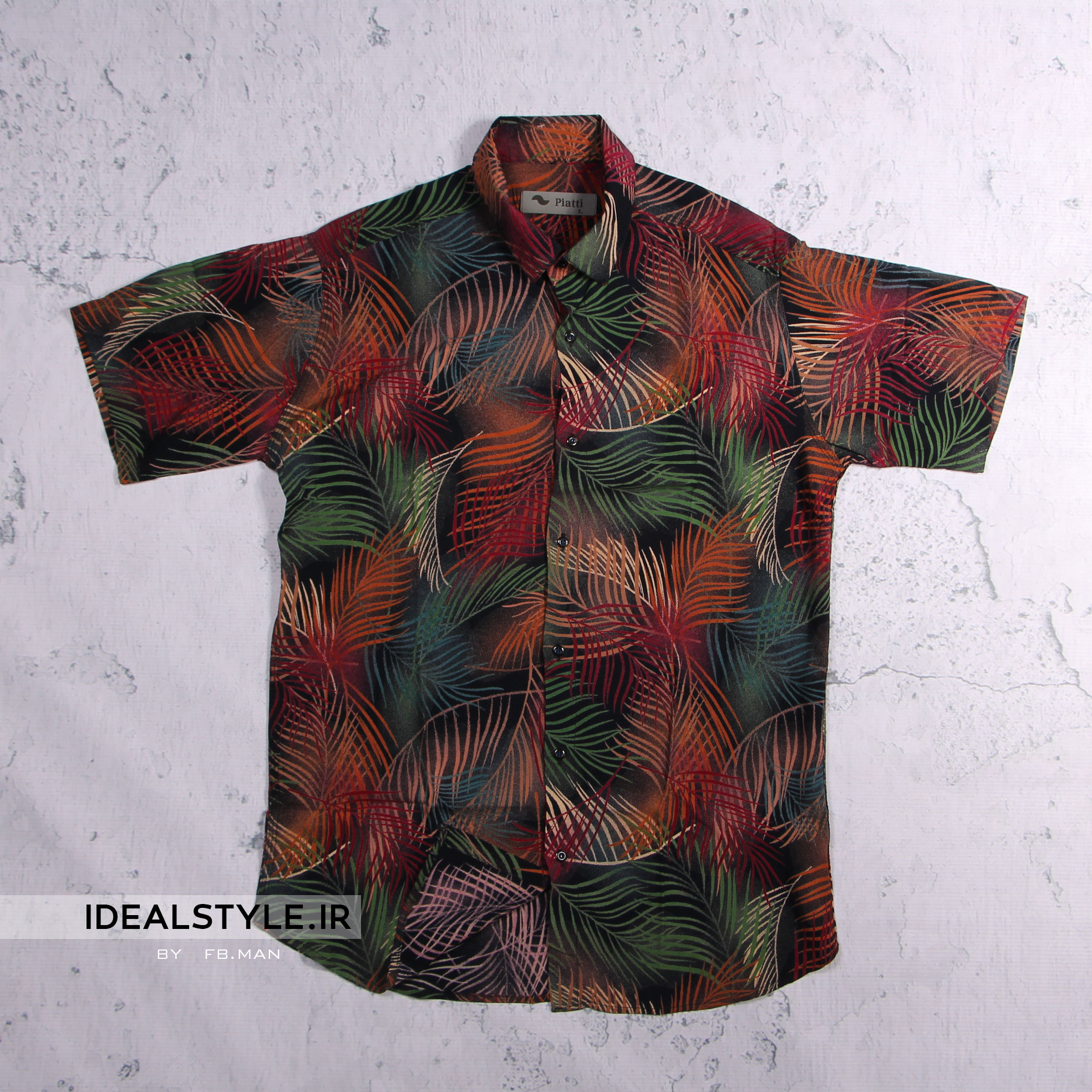 پیراهن مردانه اندامی مدل هاوایی 1187-v2-1303 پوشاک ایده آل استایل