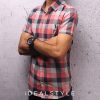 پیراهن مردانه چهارخانه پنبه کجراه v1-1303-11885