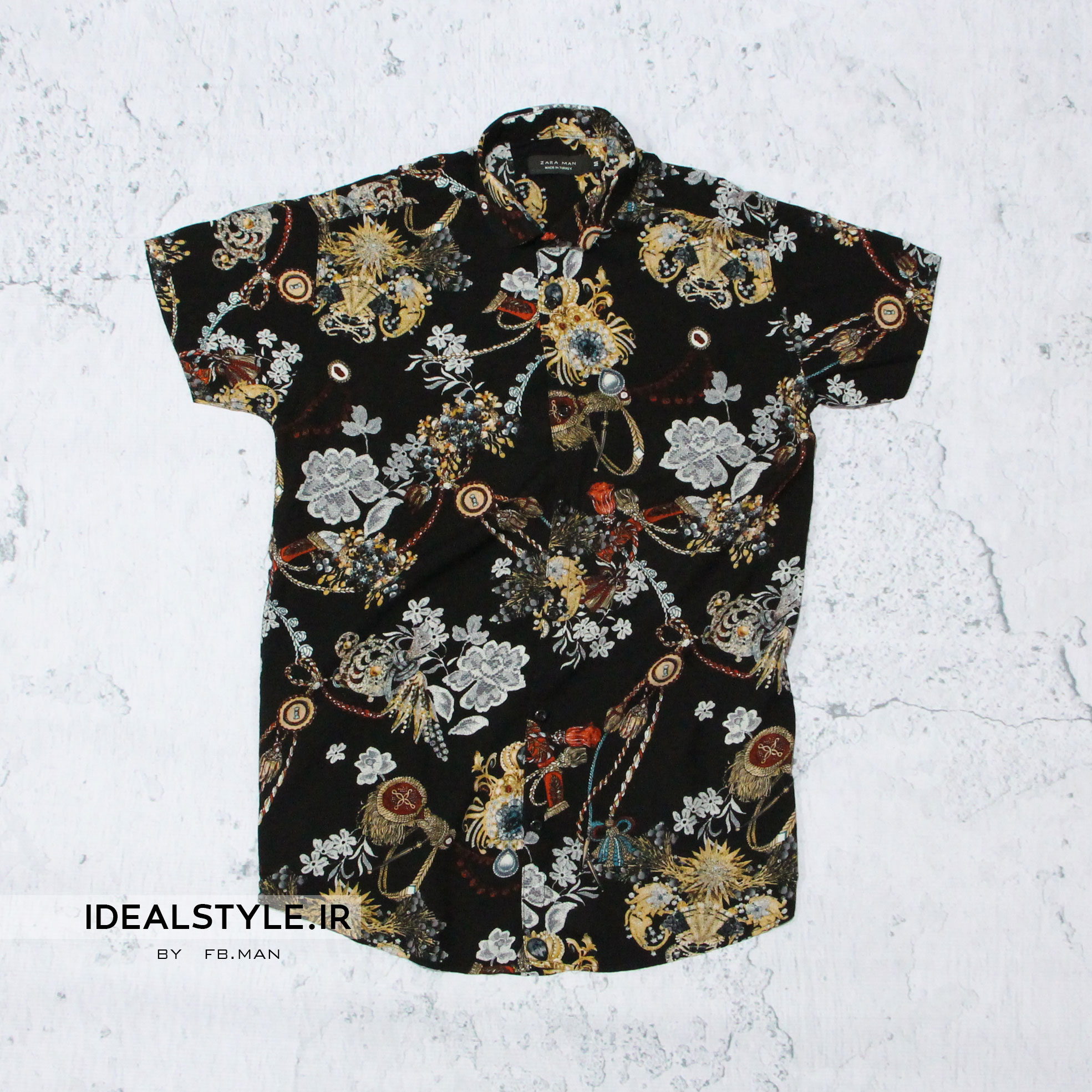 پیراهن مردانه اندامی مدل هاوایی 1199-v1-1303 پوشاک ایده آل استایل