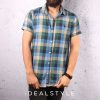 پیراهن مردانه چهارخانه پنبه کجراه v1-1303-1178 پوشاک ایده آل استایل